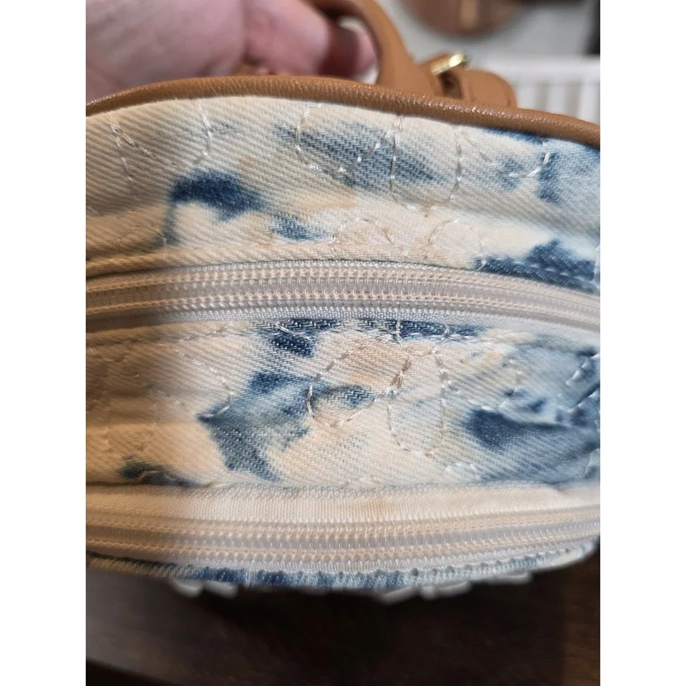 Betsey Johnson Tie Dye Denim Mini Backpack Blue Jean Quilted Flowers Bag 90s y2k - Picture 11 of 15